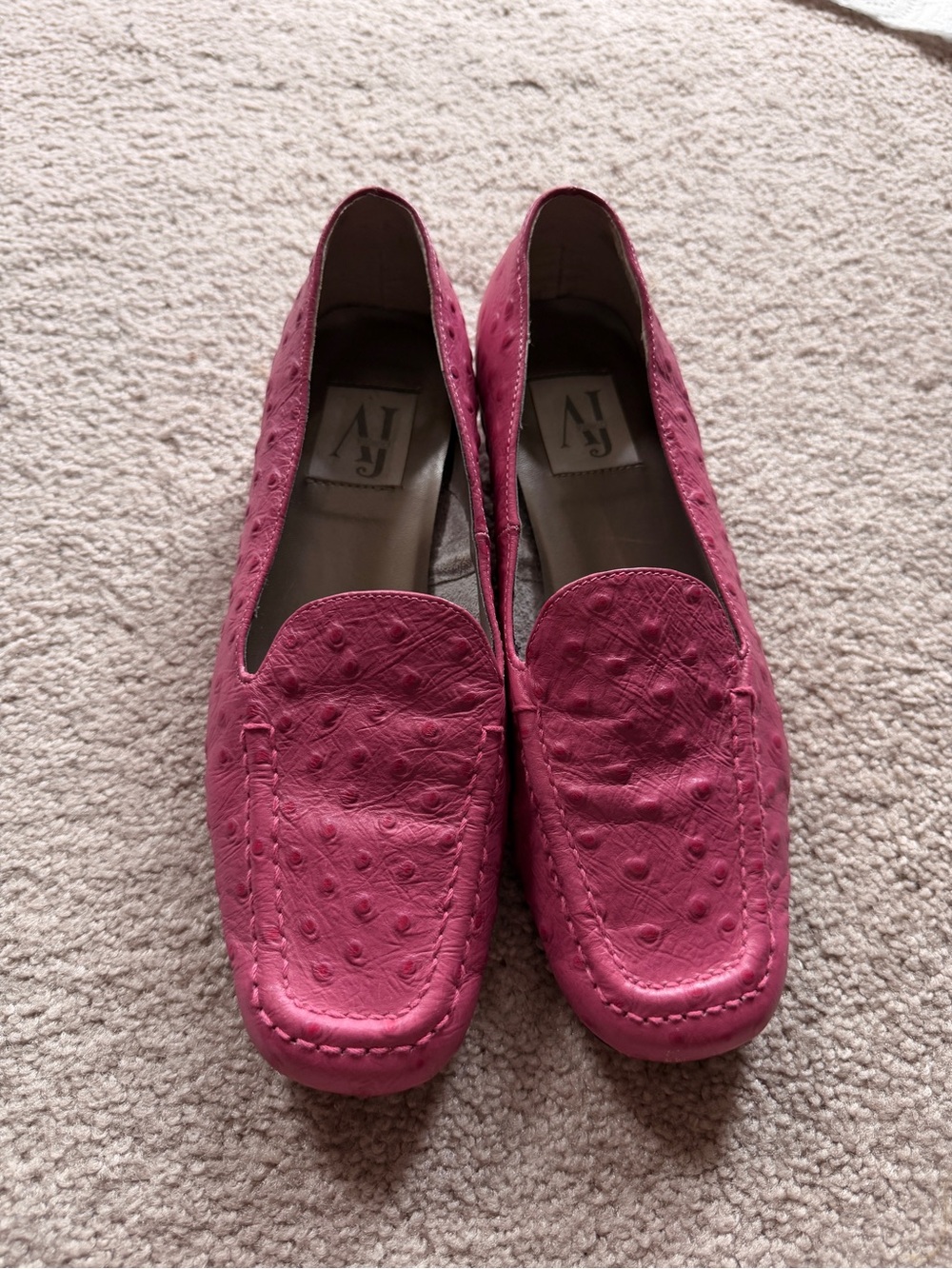 Women’s Pink Embossed Leather Loafers